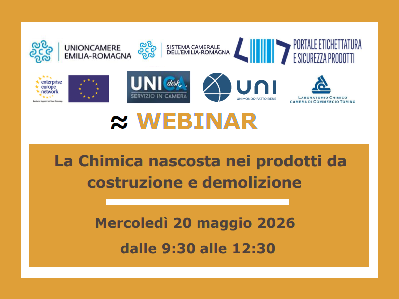 LA CHIMICA NEI MATERIALI DA COSTRUZIONE: WEBINAR IL 20/5