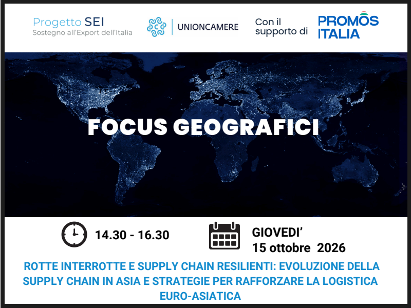 PROGETTO SEI: EVOLUZIONE DELLE SUPPLY CHAIN E DELLA LOGISTICA IN ASIA E COME PROTEGGERE LA LOGISTICA EURO-ASIATICA