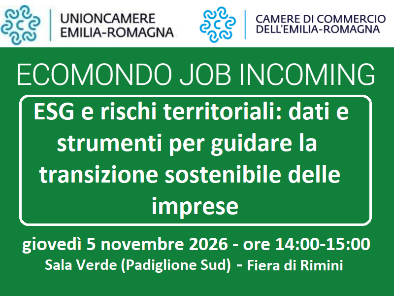 ESG: RISCHI TERRITORIALI - DATI E STRUMENTI PER GUIDARE LA TRANSIZIONE SOSTENIBILE DELLE IMPRESE