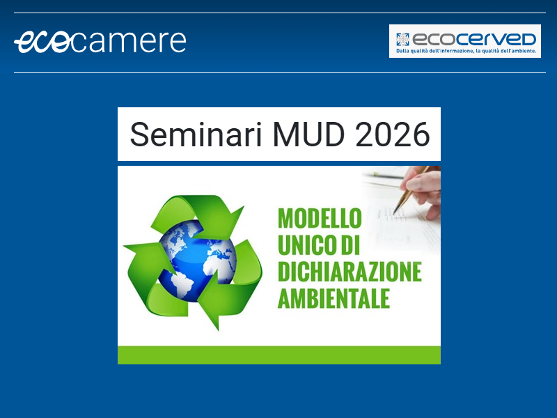MUD, WEBINAR IL 3/6 SU MODALITÀ DI COMPILAZIONE E PRESENTAZIONE GESTORI